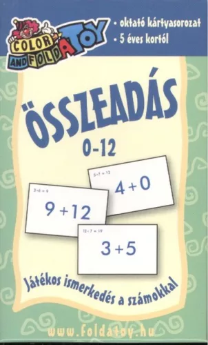 Összeadás 0 - 12 /Oktató kártyasorozat - Pedagógia, nevelés  témájú könyvek és olvasmányok