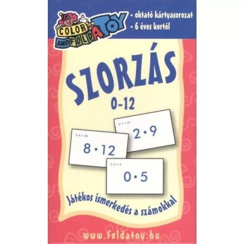 Szorzás 0 - 12 /Oktató kártyasorozat - Pedagógia, nevelés  témájú könyvek és olvasmányok
