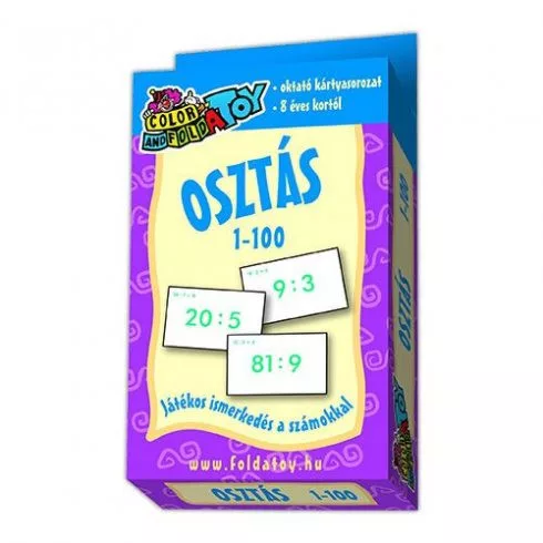 Osztás 1 - 100 /Oktató kártyasorozat - Pedagógia, nevelés  témájú könyvek és olvasmányok