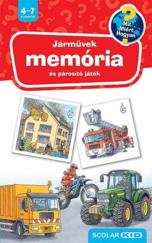 Járművek - Memória és párosító játék - Társasjáték  témájú könyvek és olvasmányok
