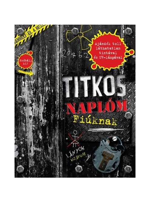 Titkos naplóm - fiúknak /Ajándék toll láthatatlan tintával és uv-lámpával