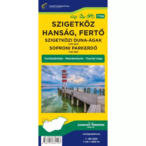 Szigetköz, Hanság, Fertő kerékpáros-, vízisport- és turistatérkép 2024 (új kiadás) - Magyarország  témájú könyvek és olvasmányok