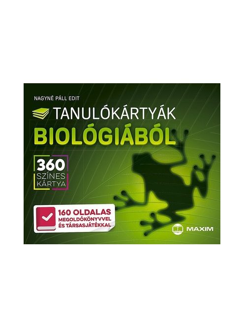Tanulókártyák biológiából /360 színes kártya + 160 oldalas megoldókönyvvel és társasjátékkal