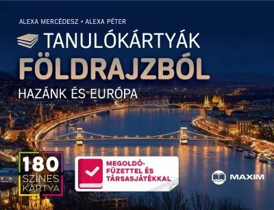 Tanulókártyák földrajzból – HAZÁNK ÉS EURÓPA /180 színes kártya - 96 oldalas megoldókönyvvel és társasjátékkal - Földrajz, környezetismeret  témájú könyvek és olvasmányok
