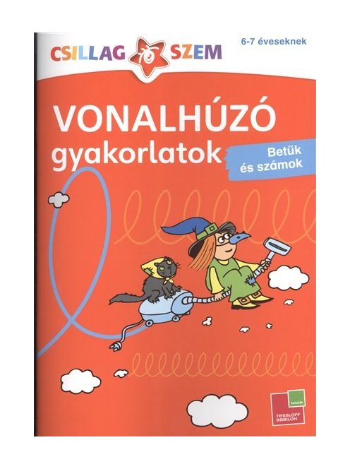 Vonalhúzó gyakorlatok: Betűk és számok - piros /Csillagszem