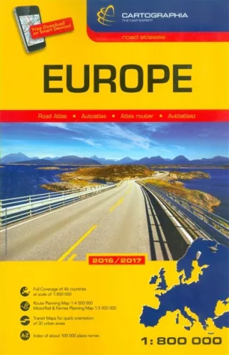 Európa atlasz 1:800 000 2016/2017 - Európa  témájú könyvek és olvasmányok