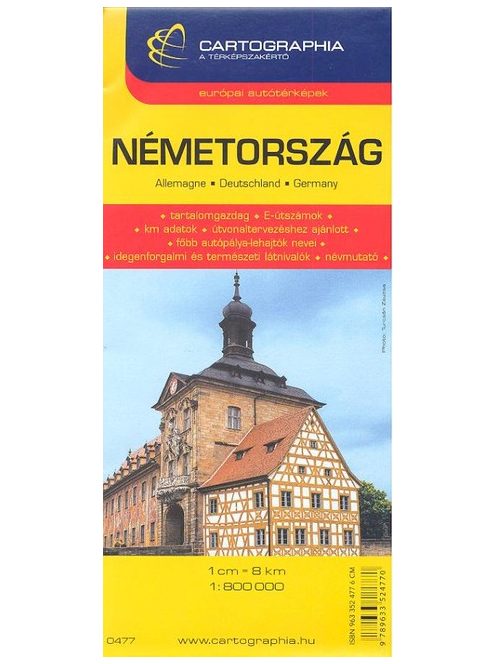 Németország térkép (1:800 000) /Európai autótérképek