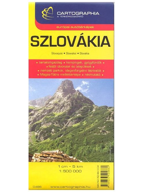 Szlovákia térkép (1:500 000) /Európai autótérképek