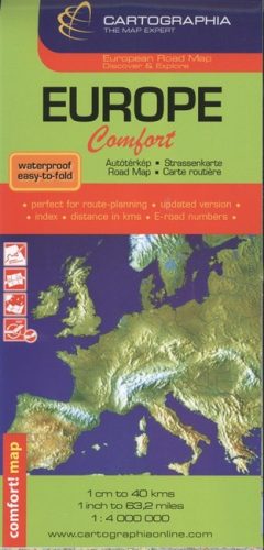 Európa comfort autótérkép (1:400 000) laminált /European Road Map - Európa  témájú könyvek és olvasmányok