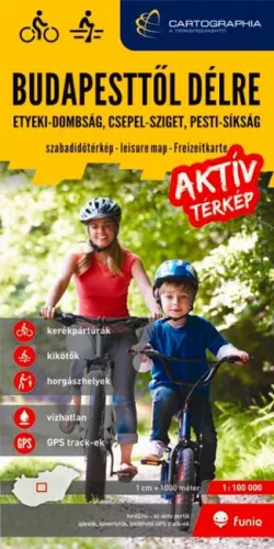 Budapesttől délre aktív térkép /Etyeki-dombság, Csepel-sziget, Pesti-síkság - Térkép  témájú könyvek és olvasmányok