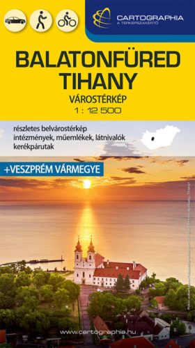 Balatonfüred, Tihany várostérkép + Veszprém vármegye (új kiadás) - Magyarország  témájú könyvek és olvasmányok