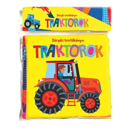 Zörgős textilkönyv - Traktorok - Gyermekkönyvek  témájú könyvek és olvasmányok