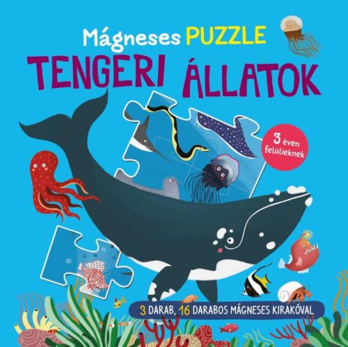 Mágneses puzzle - Tengeri állatok - Játékkal kombinált mesekönyvek mesék és fejlesztő könyvek gyermekeknek
