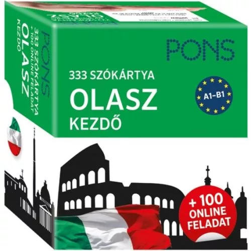 PONS 333 szókártya Olasz kezdő + 100 online feladat - Kezdő és újrakezdő nyelvtanulóknak