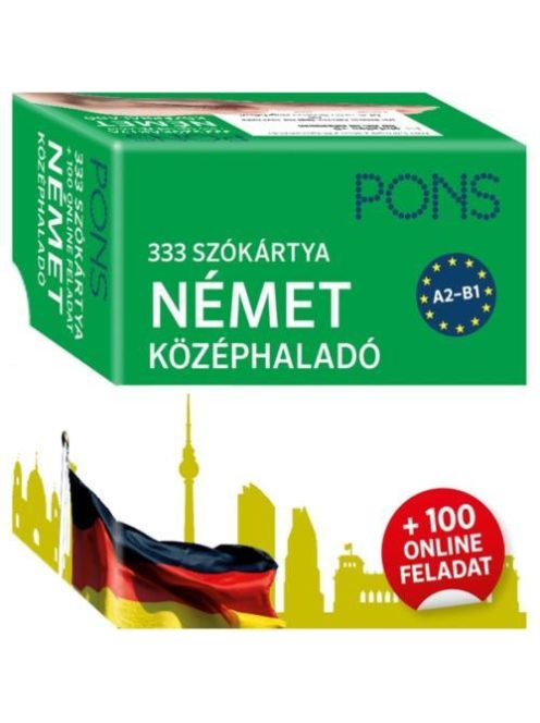 PONS 333 szókártya Német középhaladó + 100 online feladat - Újrakezdő és középhaladó nyelvtanulóknak