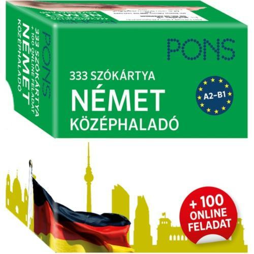 PONS 333 szókártya Német középhaladó + 100 online feladat - Újrakezdő és középhaladó nyelvtanulóknak - Német  témájú könyvek és olvasmányok