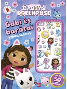   Gabby's Dollhouse - Gabi és barátai színezőkönyv pufi matricákkal