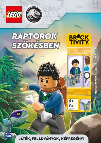 Lego Jurassic World: Raptorok szökésben - Kenji a felszerelésével és egy raptorbébi - Foglalkoztatók  témájú könyvek és olvasmányok